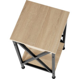Tectake Bedside Table Dayton - Industrial Style, With 2 Shelves, Drawer, 35 X 35 X 70.5 Cm - Industrial Wood Light, Oak Sonoma - thumbnail 3