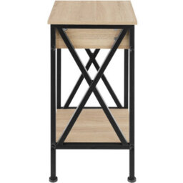 Tectake Bedside Table Dayton - Industrial Style, With 2 Shelves, Drawer, 35 X 35 X 70.5 Cm - Industrial Wood Light, Oak Sonoma - thumbnail 2