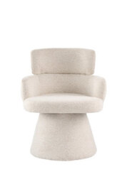 Fmd Furniture Zuno Oatmeal Sculpted Swivel Dining Chair With Curved Arms - thumbnail 1