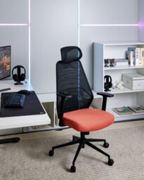 Beliani  Office Chair Oryn Fabric Red - thumbnail 2