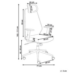 Beliani  Office Chair Oryn Fabric Red - thumbnail 3