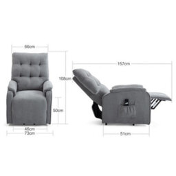 More4Homes Charlbury Fabric Rise Recliner Armchair Electric Lift Chair (Grey) - thumbnail 8