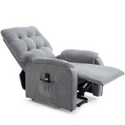 More4Homes Charlbury Fabric Rise Recliner Armchair Electric Lift Chair (Grey) - thumbnail 3