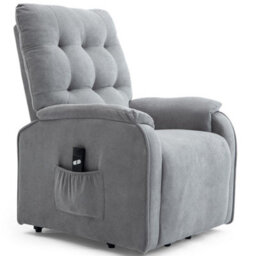 More4Homes Charlbury Fabric Rise Recliner Armchair Electric Lift Chair (Grey) - thumbnail 2