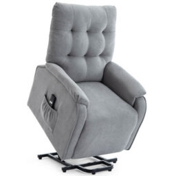 More4Homes Charlbury Fabric Rise Recliner Armchair Electric Lift Chair (Grey) - thumbnail 4