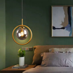 Modern Glass Globe Pendant Light, Adjustable Wire Ceiling Lamp, Indoor Lighting For Living Room, Kitchen, Bedroom, E27 Base - thumbnail 9