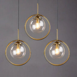 Modern Glass Globe Pendant Light, Adjustable Wire Ceiling Lamp, Indoor Lighting For Living Room, Kitchen, Bedroom, E27 Base - thumbnail 2