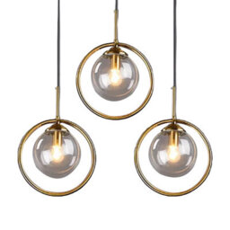 Modern Glass Globe Pendant Light, Adjustable Wire Ceiling Lamp, Indoor Lighting For Living Room, Kitchen, Bedroom, E27 Base - thumbnail 1