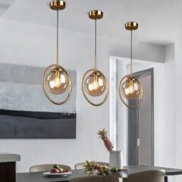 Modern Glass Globe Pendant Light, Adjustable Wire Ceiling Lamp, Indoor Lighting For Living Room, Kitchen, Bedroom, E27 Base - thumbnail 7