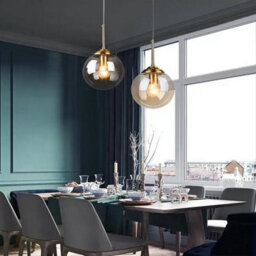 Modern Glass Globe Pendant Light, Adjustable Wire Ceiling Lamp, Indoor Lighting For Living Room, Kitchen, Bedroom, E27 Base - thumbnail 5