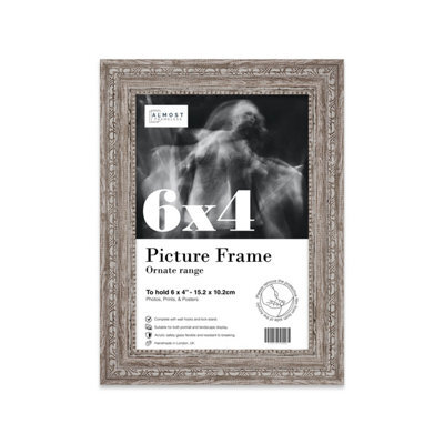 6X4 Walnut Ornate Picture Frame (15.2 X 10.2Cm) Poster, Photo, Artwork, Gallery Wall Or Print - image 1