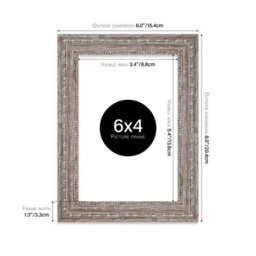 6X4 Walnut Ornate Picture Frame (15.2 X 10.2Cm) Poster, Photo, Artwork, Gallery Wall Or Print - thumbnail 2