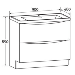Plum&clay Eden Light Oak Floor Standing Vanity Unit With Ceramic Basin (W)900mm - thumbnail 8