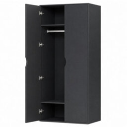 Afn Home Delvito 4 Piece Bedroom Set,  2 Door Wardrobe, 5 Drawer Chest & 2 Bedside Cabinets, Matt Black - thumbnail 3
