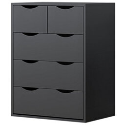 Afn Home Delvito 4 Piece Bedroom Set,  2 Door Wardrobe, 5 Drawer Chest & 2 Bedside Cabinets, Matt Black - thumbnail 6