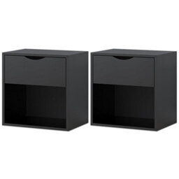 Afn Home Delvito 4 Piece Bedroom Set,  2 Door Wardrobe, 5 Drawer Chest & 2 Bedside Cabinets, Matt Black - thumbnail 5