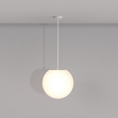 Luminosa Lighting Luminosa Maytoni Erda Outdoor Globe Ceiling Light White E27 Ip54 - image 1