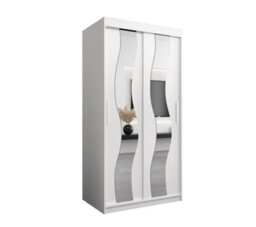 Arte Seville Sliding Door Wardrobe With Mirrored Doors And Spacious Shelves In White (H)2000mm (W)1000mm (D)620mm - thumbnail 1