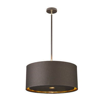 Elegant 1 Bulb Ceiling Pendant Light In Brown And Polished Brass For Modern Interiors
