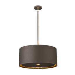 Elegant 1 Bulb Ceiling Pendant Light In Brown And Polished Brass For Modern Interiors