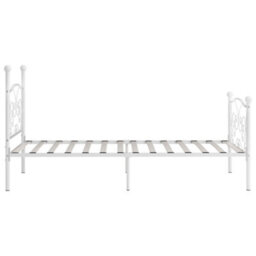 Berkfield Bed Frame With Slatted Base White Metal 90X200 Cm - thumbnail 4