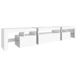 Walplus Tv Cabinet With Led Lights White 215X36.5X40 Cm - thumbnail 8