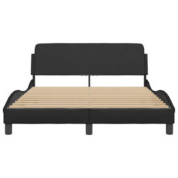 Berkfield Bed Frame Without Mattress Black 135X190 Cm Double Faux Leather - thumbnail 4