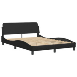 Berkfield Bed Frame Without Mattress Black 135X190 Cm Double Faux Leather - thumbnail 3