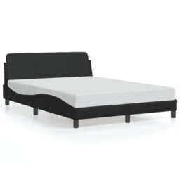 Berkfield Bed Frame Without Mattress Black 135X190 Cm Double Faux Leather - thumbnail 2