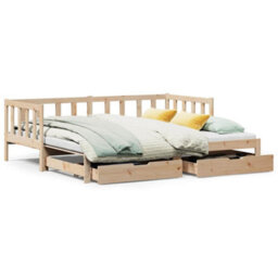 Berkfield Daybed With Trundle And Drawers Without Mattress 80X200 Cm - thumbnail 2