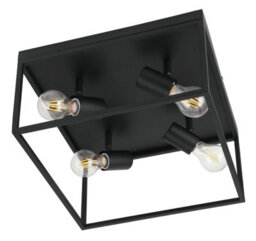 Eglo Silentina Black/clear Metal/glass 4-Light Flush Ceiling Fitting (D) 36Cm - thumbnail 2