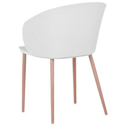Beliani Set Of 2 Dining Chairs White - Synthetic Seat, Metal Legs, Matt Finish - thumbnail 6