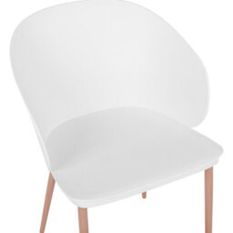 Beliani Set Of 2 Dining Chairs White - Synthetic Seat, Metal Legs, Matt Finish - thumbnail 7