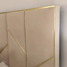 Stratus Interiors Julius Gold And Silver Abstract Accent Strip Bed Frame Optional Gas Lift Storage - Grey Naples - Slatted Base - Superking - thumbnail 5