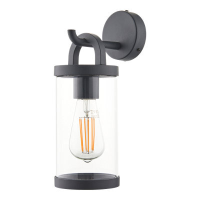 GoodHome Casterton Fixed Matt Grey Mains-Powered (Wired) Incandescent Outdoor Wall Light - image 1