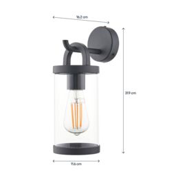 GoodHome Casterton Fixed Matt Grey Mains-Powered (Wired) Incandescent Outdoor Wall Light - thumbnail 7