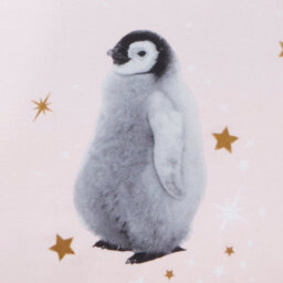 Starry Penguins Single Duvet Cover Set - Pink - thumbnail 2