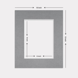 Ak Frames 12X10 Mid Grey Picture Mounts To Fit 8X6 Aperture Size - Mount Board Only (No Frame Included) - thumbnail 3