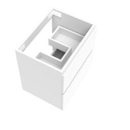 AVER-GROWTH Wall-Mounted Bathroom Vanity Unit Matt White Flat Pack Bathroom Cabinets Only 500(W)X385X(D)X520(H)mm With 2 Drawers - thumbnail 3