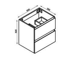 AVER-GROWTH Wall-Mounted Bathroom Vanity Unit Matt White Flat Pack Bathroom Cabinets Only 500(W)X385X(D)X520(H)mm With 2 Drawers - thumbnail 7