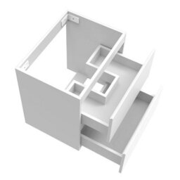 AVER-GROWTH Wall-Mounted Bathroom Vanity Unit Matt White Flat Pack Bathroom Cabinets Only 500(W)X385X(D)X520(H)mm With 2 Drawers - thumbnail 4