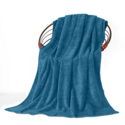 Oxford Homeware Reversible Throw Blanket Soft Warm & Sofa, Bed Fleece Throw, Teal (Single 130X150Cm)