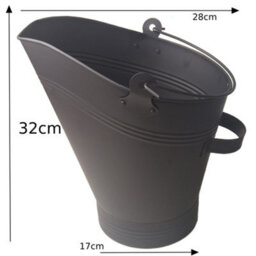 Finetree Coal Scuttle Bucket And Shovel Set, 33Cm, Black Powder-Coated Steel, Fireside Storage - thumbnail 9