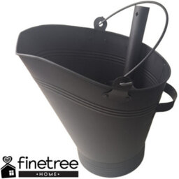Finetree Coal Scuttle Bucket And Shovel Set, 33Cm, Black Powder-Coated Steel, Fireside Storage - thumbnail 4
