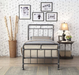 Flintshire Furniture Cilcain Single 3Ft Black/silver Metal Bed Frame - thumbnail 2