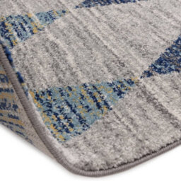 The Rug Edit Grey Blue Modern Muse Harlequin Diamond Geometric Rug - thumbnail 6