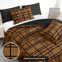Pamposh 4 Pcs King Size Duvet Cover Sets With Matching Black King Size Fitted Sheets Premium Microfibre Reversible Bedding Set - thumbnail 4
