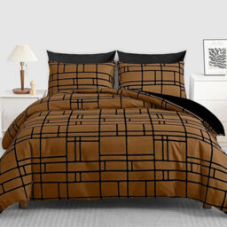 Pamposh 4 Pcs King Size Duvet Cover Sets With Matching Black King Size Fitted Sheets Premium Microfibre Reversible Bedding Set - thumbnail 5