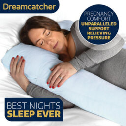 Dreamcatcher  U Shaped Pregnancy Pillow Blue, Maternity Cushion Machine Washable & Removable Velvet Cover - thumbnail 4