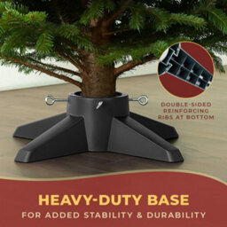 Festive Fix Grey Christmas Tree Stand Heavy Duty Metal Holder For Real Trees Up To 6Ft With Water Reservoir And Easy Assembly - thumbnail 4